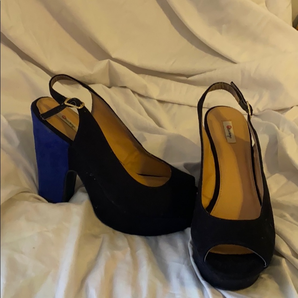 Black& Blue Platform Heels